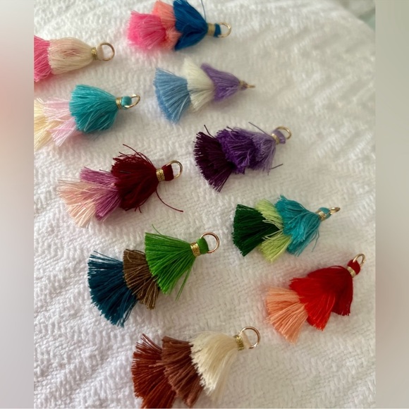 90 COLORFUL TIERED TASSELS for Earrings, Keychains, Crafts & More! 10 Colors - Picture 11 of 15